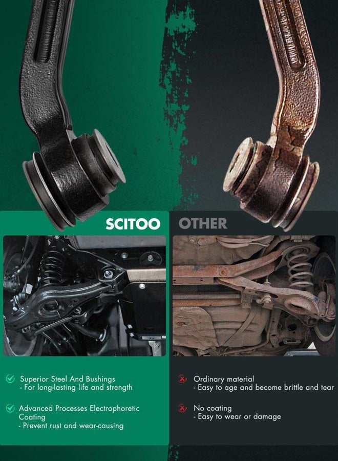 SCITOO مجموعة تعليق SCITOO 14 قطعة ذراع تحكم سفلي مع مفصل كروي تناسب 2002-2003 تويوتا كامري 2002-2003 لكزس ES300 2004-2006 لكزس ES330 نهاية قضيب توجيه داخلي خارجي مع غلاف توجيه وصلة قضيب التوازن - Image 5