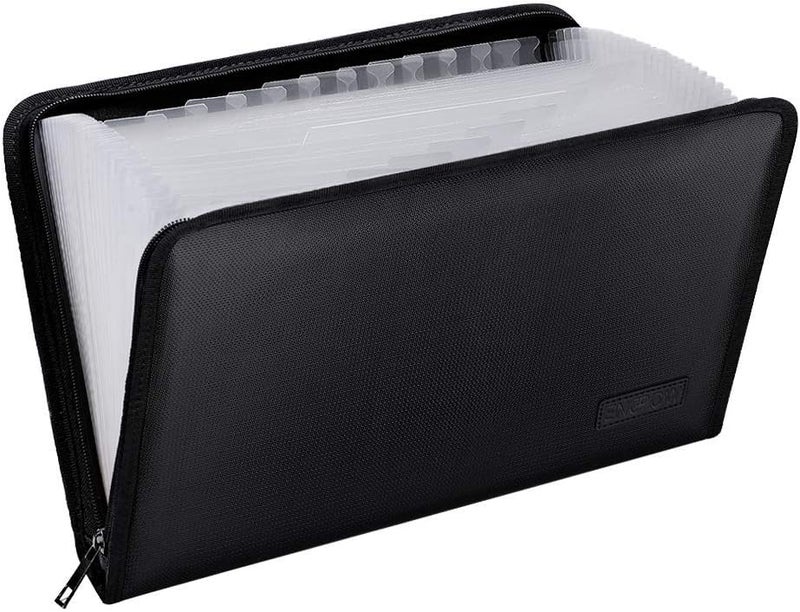 ENGPOW Expanding File Folder Important Document Organizer Fireproof Document Bag-A4 Size, 25 Pockets,Color Labels,Non-Itchy Silicone Coated Portable Filing Organizer Folder(14.3" x 9.8") - Image 1