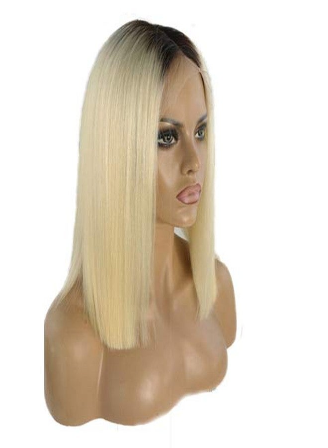 Smartinnov 1B/613 Ombre Blonde Bob Wigs Straight 10Inch 13x4 HD Transparent Lace Front Ombre Blonde Brazilian Virgin Human Hair Glueless Pre Plucked Natural Hairline Bob Wigs Bleached Knots Middle Part for Women - Image 1