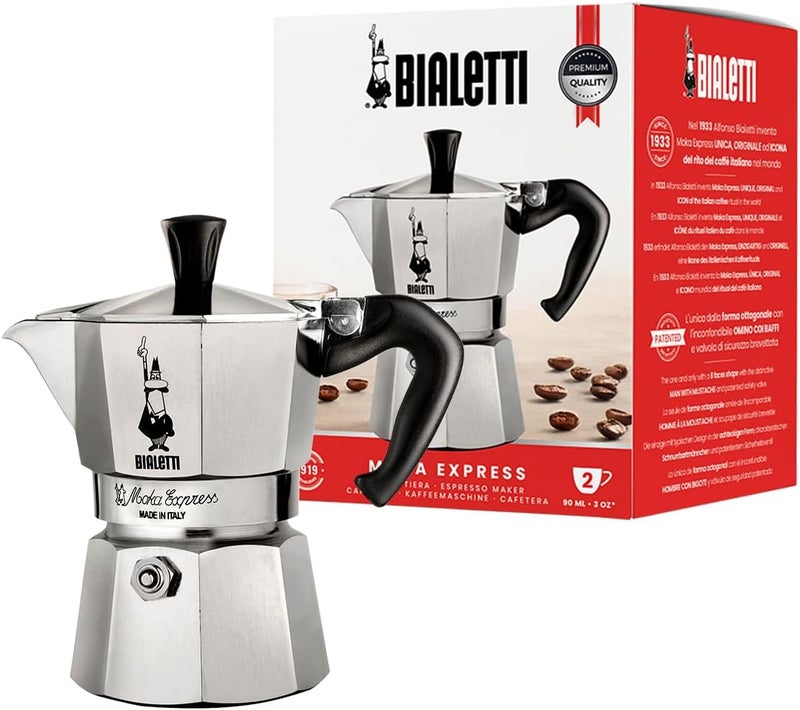 Bialetti Moka Express Export Espresso Maker,Silver,90 ml,1168 - Image 1