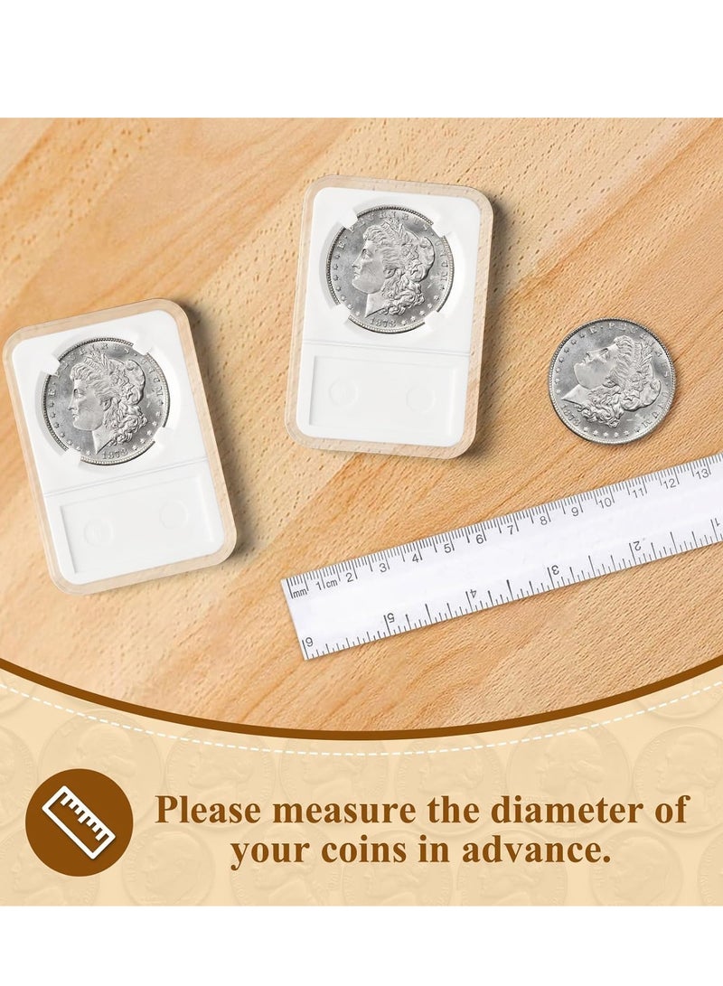 SYOSI 10 PCS Plastic Coin Cases, 38mm Coin Collection Holders for Morgan Silver Dollar, Coin Storage Case with White Gasket, Silver Dollar Coin Holder for Collectors Coin Collection Supplies - Image 2