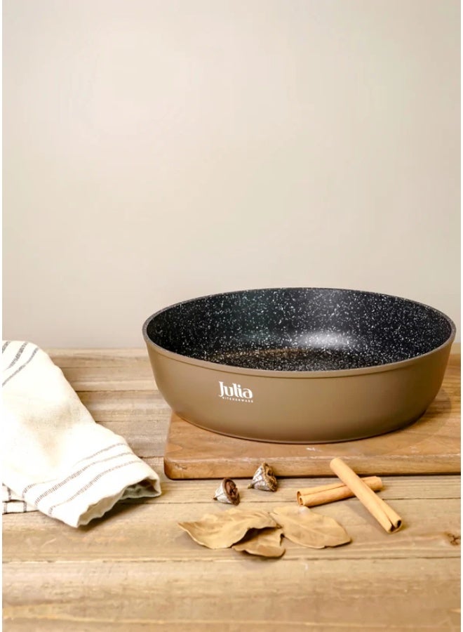 جوليا طقم أواني جوليا إيليت بروف براون من الجرانيت المستدير المطروق - Image 1
