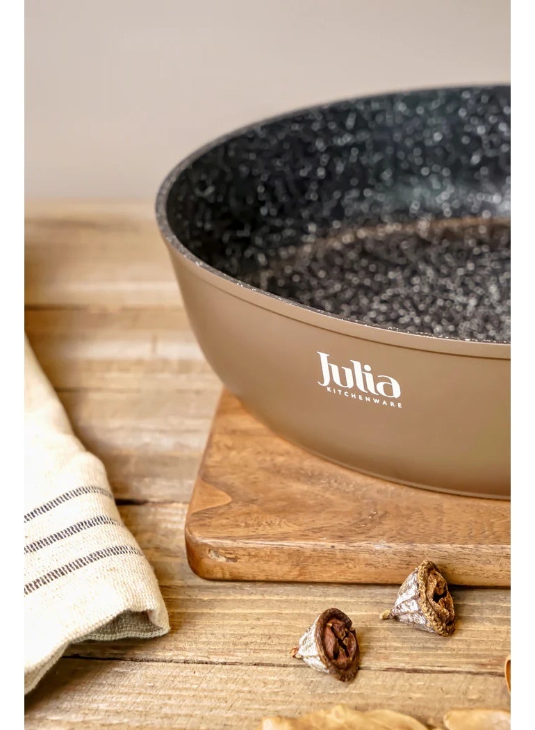 جوليا طقم أواني جوليا إيليت بروف براون من الجرانيت المستدير المطروق - Image 2