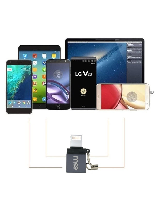 محول IM-230 USB إلى Lightning OTG | نقل بيانات عالي السرعة بمنفذ USB 3.0 | متوافق مع أجهزة iPhone حتى سلسلة 14 وiPad حتى الجيل التاسع | محول محمول سهل التركيب والتشغيل | هيكل من سبائك الألومنيوم مع حزام - Image 4