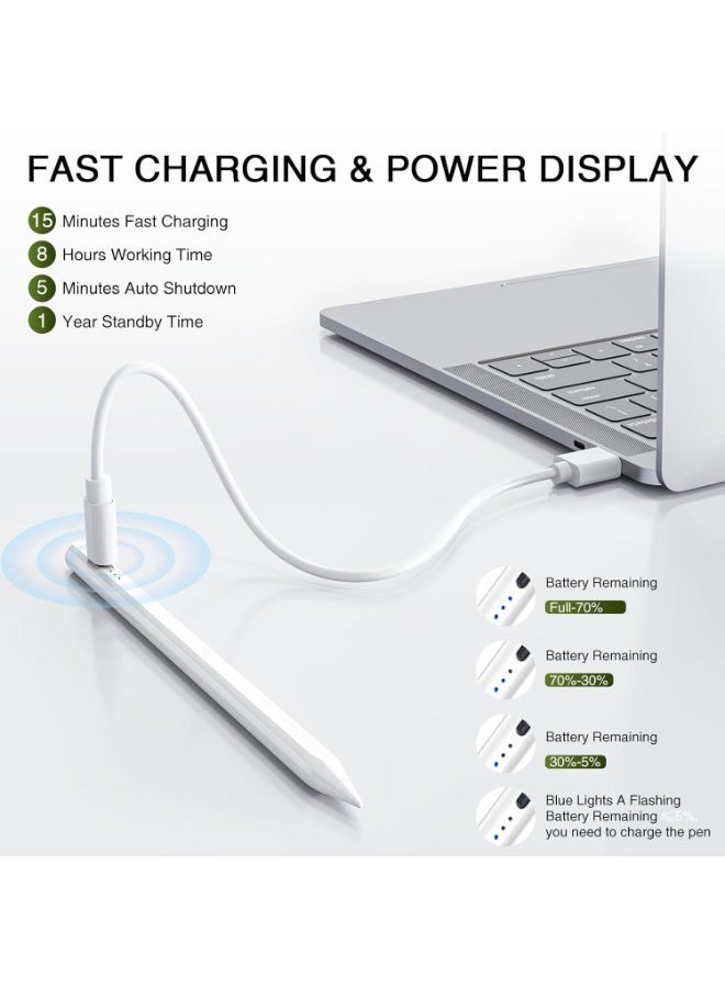 بوبي قلم ايباد يدعم راحة اليد والميل، متوافق مع ايباد الجيل 6 إلى 11، ايباد برو 11/12.9، ايباد اير 3-7 وميني 5-7 (2018-2025) - Image 3