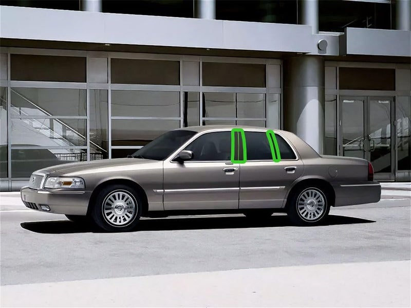 Rvinyl Pillar Post Window Trim for Mercury Grand Marquis 1992-2011 - Carbon Fiber 4D (Black) - Image 2