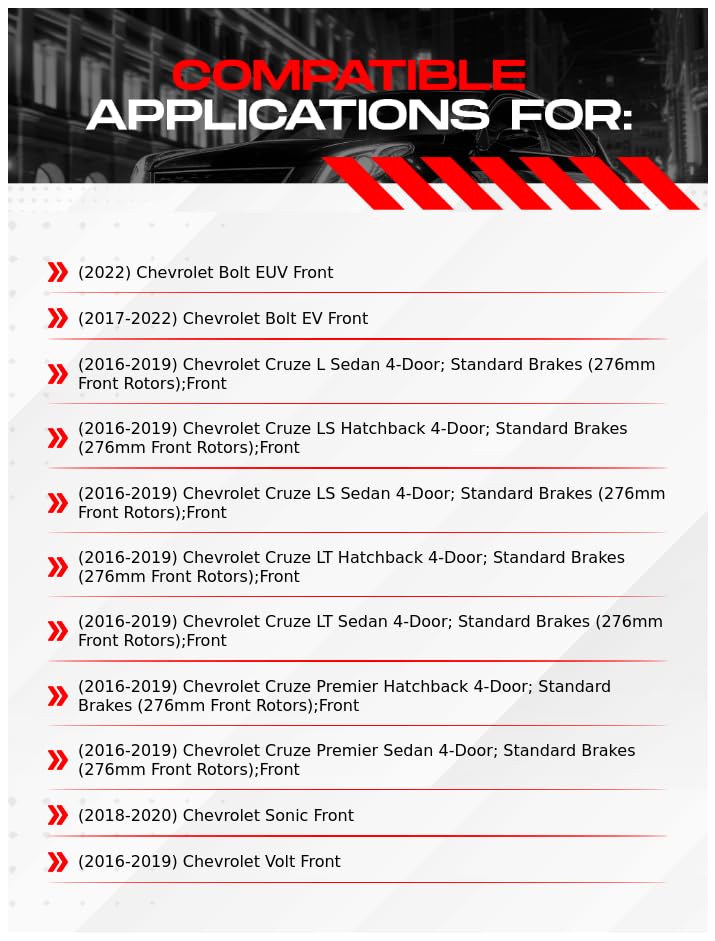 R1 Concepts Front Brakes and Rotors| Automotive Replacement Brake Kits| Front Ceramic Brake Pads and Rotors Kit| Fits 2022 Chevrolet Bolt EUV; 2017-2022 Chevrolet Bolt EV; 2016-2019 Chevrolet Cruze - Image 2