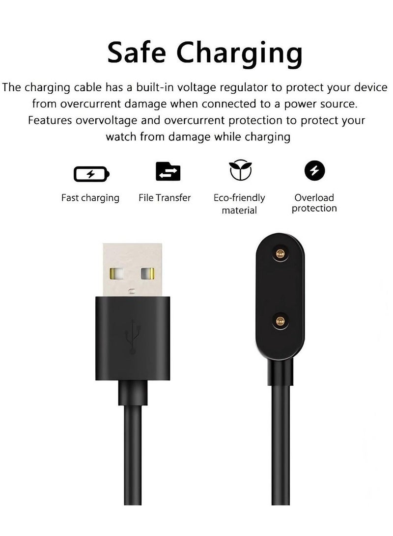 يوك كابل شحن USB أبيض بطول 1 متر لساعات هواوي وهونر الذكية Huawei Watch Fit 3 وFit 2 وBand 9 8 7 6 وأكسسوارات الشحن اليومية والاستخدام المنزلي والتنقل - Image 5