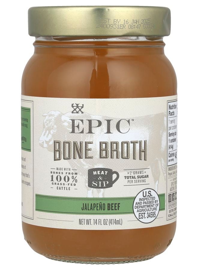 Epic Bone Broth Jalapeno Beef 14 fl oz (414 ml)