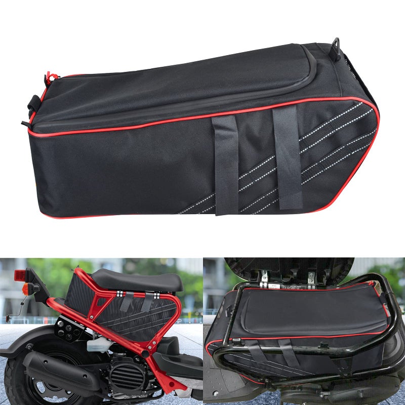 Goldfire Under Seat Bags Saddlebag Tool Organizer Storage Bag Gear Bag with Shoulder Strap for All Ruckus Scooter Model Years Motorcycle Ruckus Accessories Red Piping