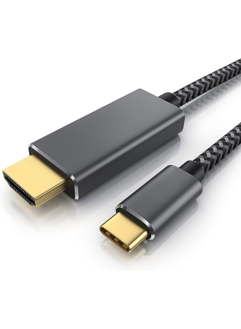 كابل USB-C إلى HDMI 2.0 بطول 2 متر – يدعم 4K عند 60Hz وفيديو ثلاثي الأبعاد – متوافق مع ثاندربولت 3 – مثالي للابتوب والتابلت والموبايل