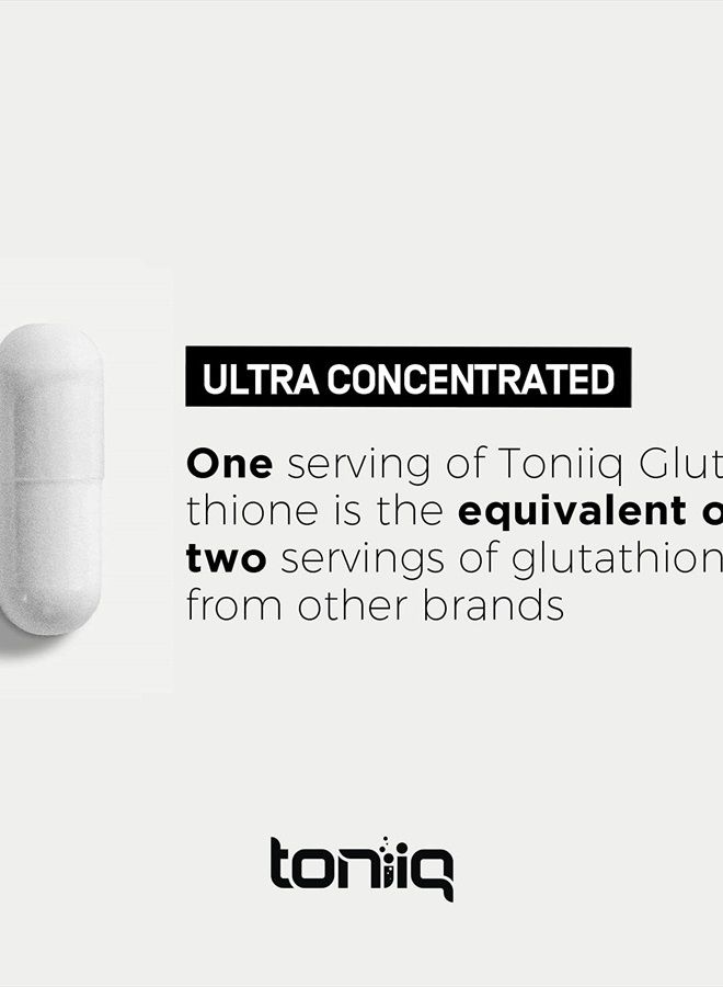Toniiq Ultra High Strength Glutathione Capsules - 1000mg Concentrated Formula - 98%+ Highly Purified and Bioavailable - Non-GMO Fermentation - 120 Capsules Reduced Glutathione Supplement - Third Party Tested - Image 4