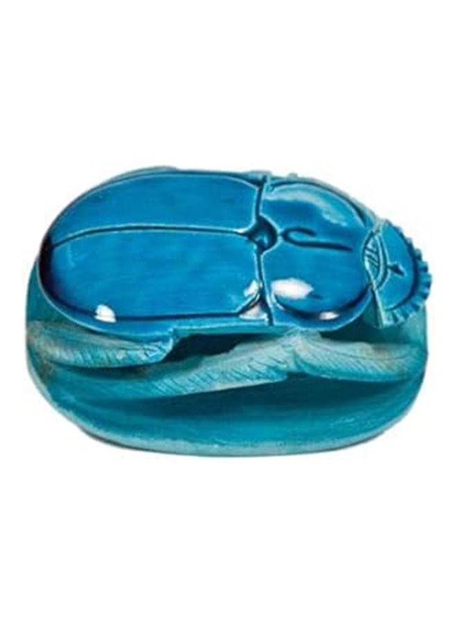 Generic Discoveries Egyptian Imports Miniature Scarab Blue- Hand Carved Soapstone 3 - Made In Egypt 