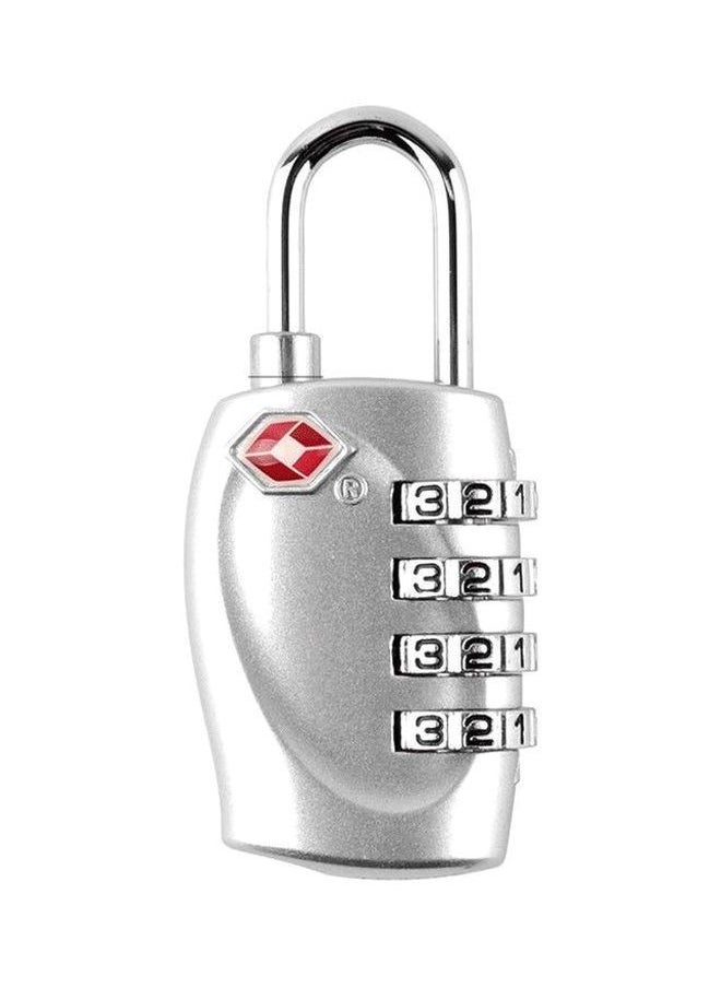 NIBEMINENT - 4-Digit Travel Luggage Combination Lock Silver - Image 1