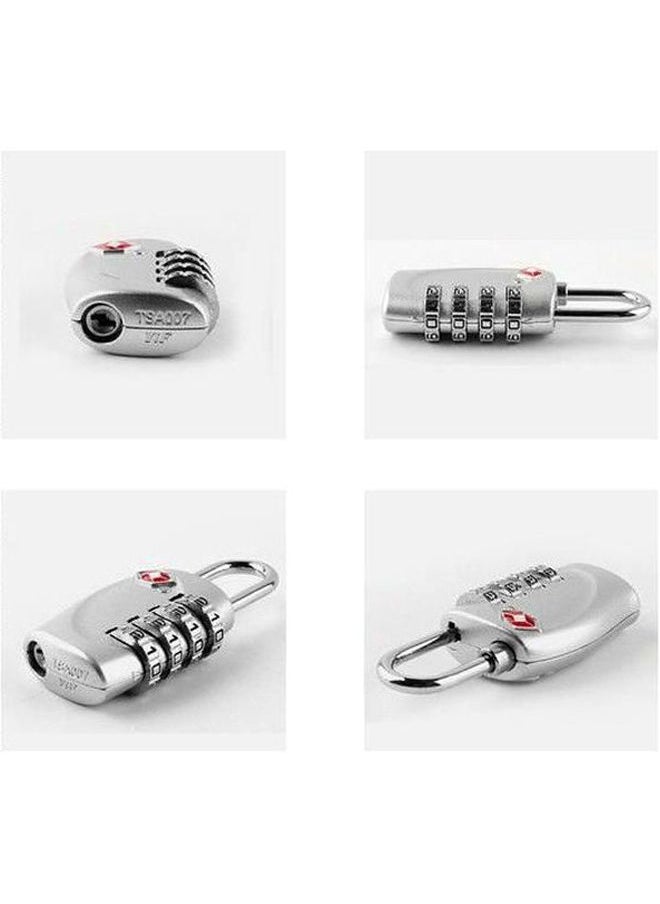 NIBEMINENT - 4-Digit Travel Luggage Combination Lock Silver - Image 1