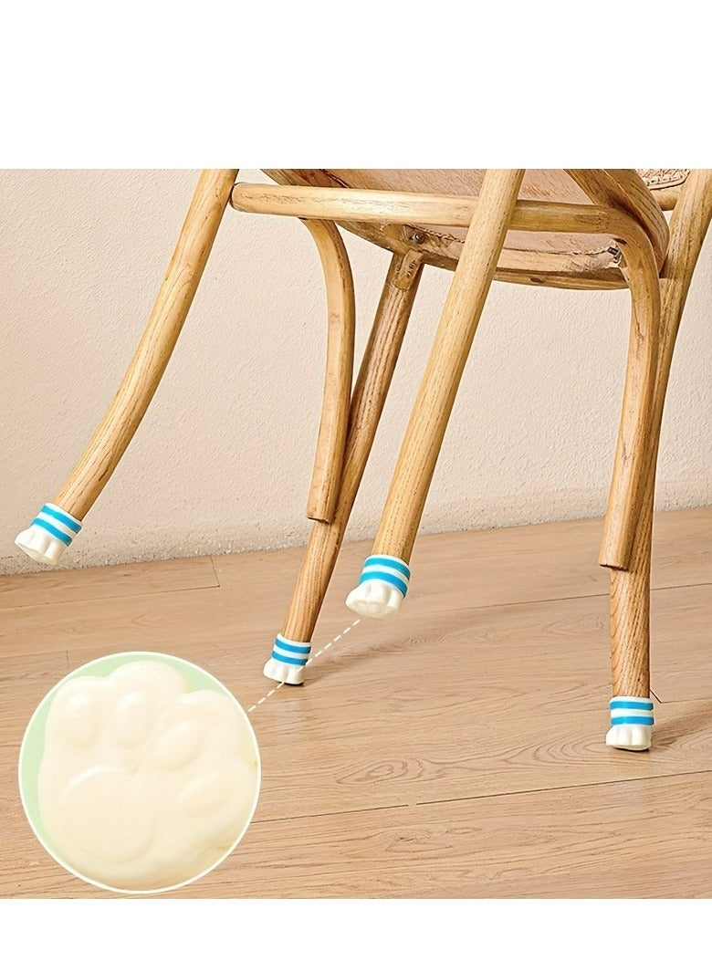 4pc Cat Claw Chair Leg Protector, Cute Cartoon, Protect Wooden Floor, Silicone Felt, Furniture Leg Cover - Image 2