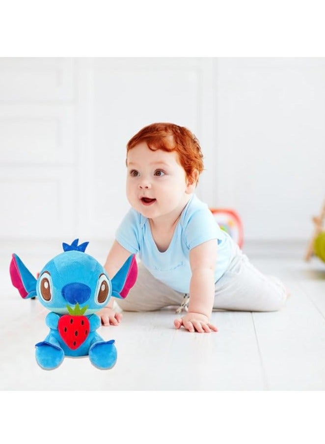 Blue Stitch Strawberry pillow plush doll toy skin-friendly soft doll adult and child birthday gift (height 20 cm) - Image 1