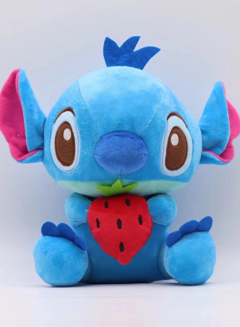 Blue Stitch Strawberry pillow plush doll toy skin-friendly soft doll adult and child birthday gift (height 20 cm) - Image 2