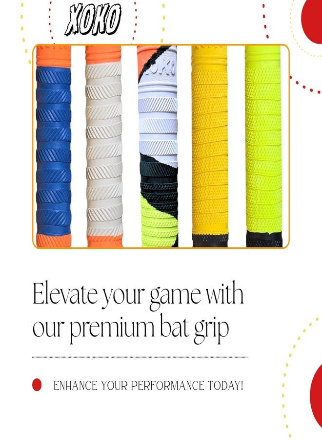 XOKO Premium Cricket Bat Handle Grip Set, Dynamic Texture, 5 Multicolor Performance Grips with Wooden Cone, Enhanced Shock Absorption, Pack of 6 - Image 5