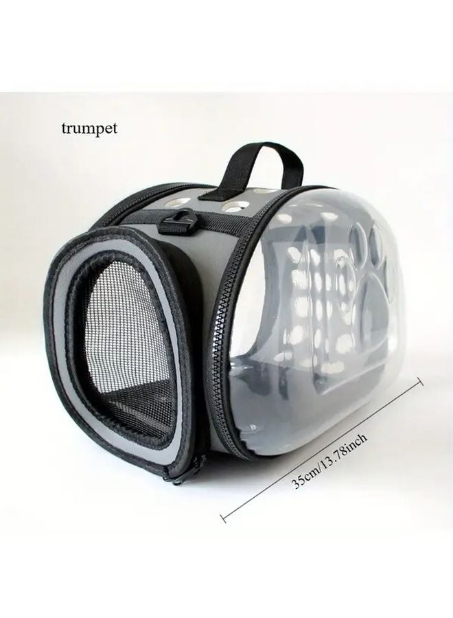 Small Foldable Pet Backpack Carrier For Cats Dogs Up To 8 8LB Trumpet Lake Blue - Image 3