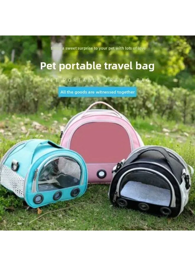 Small Foldable Pet Backpack Carrier For Cats Dogs Up To 8 8LB Trumpet Lake Blue - Image 4