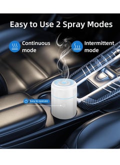KASTWAVE موزع هواء السيارة، موزعات Aromatherapy للزيوت العطرية، مرطب هواء صغير USB برذاذ بارد مع 7 ألوان متغيرة من LED للسيارة المنزل الغرفة المكتب غرفة النوم  - Image 2