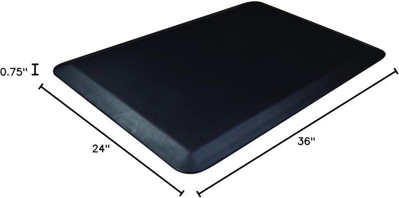 Deflecto Deflecto AntiFatigue Mat Standing Floor Mat Rectangle Beveled Edge 24 x 36 Black AFP2436  - Image 3