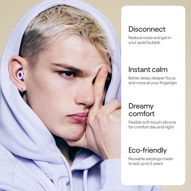 Loop Quiet 2 Ear Plugs – Ultra-Comfy Reusable Noise-Reducing Earplugs for Sleep, Deep Focus, Travel, Noise Sensitivity | Flexible Hearing Protection | Customizable Fit | 24dB (SNR) Noise Reduction - Image 2