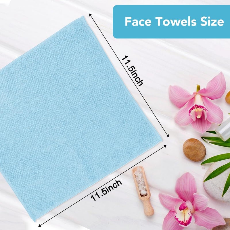 Orighty Washcloths Towels Set 10 Pack, Highly Absorbent and Soft Feel Microfiber Face Cloths, Multi-Purpose Wash Cloths & Hand Towels for Bathroom, Hotel, Spa, and Gym, 11.5x11.5 Inch, Multicolor - Image 5
