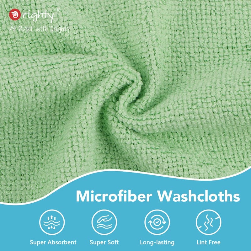 Orighty Washcloths Towels Set 10 Pack, Highly Absorbent and Soft Feel Microfiber Face Cloths, Multi-Purpose Wash Cloths & Hand Towels for Bathroom, Hotel, Spa, and Gym, 11.5x11.5 Inch, Multicolor - Image 4