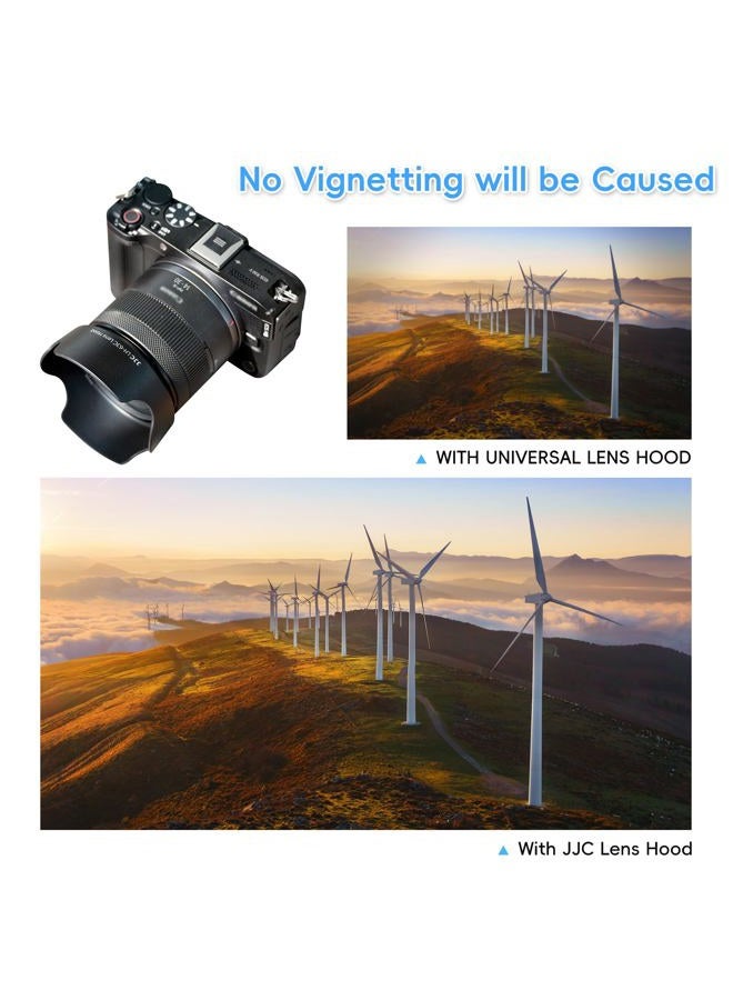 JJC غطاء عدسة قابل للعكس لحماية العدسة لكاميرا كانون EF-S 18-55mm F3.5-5.6 IS STM و EF-S 18-55mm F4-5.6 IS STM و RF 24-50mm f/4.5-6.3 IS STM على كاميرا EOS R8 Rebel T8i T7i SL3 90D بديل كانون EW-63C - Image 4