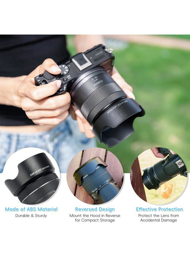 JJC غطاء عدسة قابل للعكس لحماية العدسة لكاميرا كانون EF-S 18-55mm F3.5-5.6 IS STM و EF-S 18-55mm F4-5.6 IS STM و RF 24-50mm f/4.5-6.3 IS STM على كاميرا EOS R8 Rebel T8i T7i SL3 90D بديل كانون EW-63C - Image 3