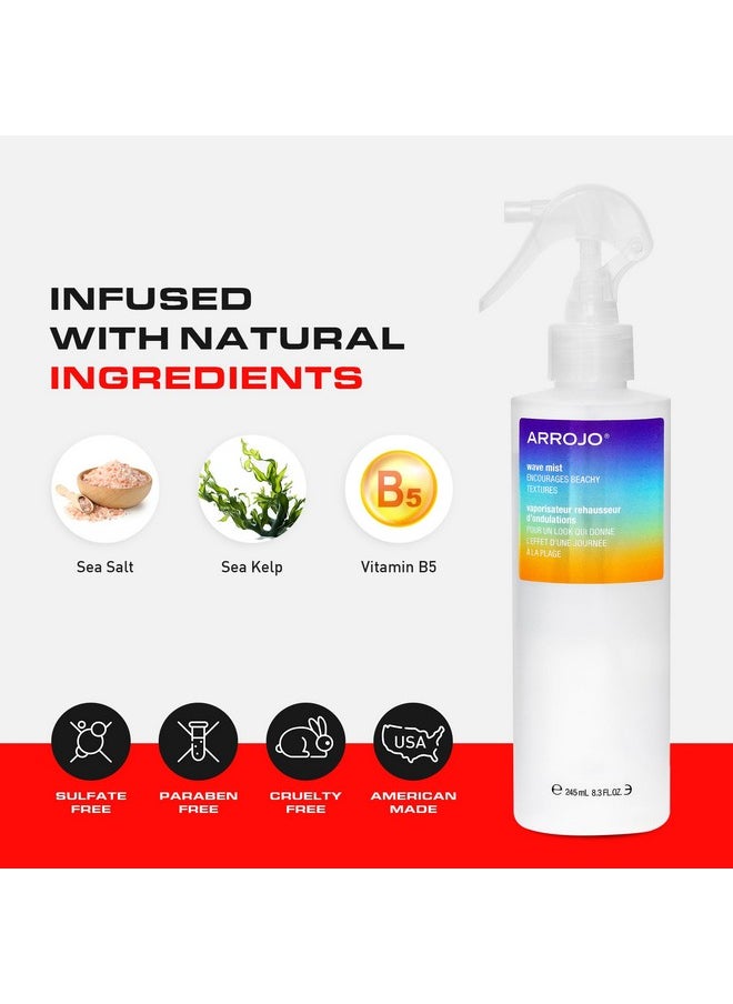 ARROJO Wave Mist Sea Salt Spray For Hair Natural Texturizing Spray For Tousled Beachy Waves & Activating Curl Hair Mist With Sea Salt & Sea Kelp Crueltyfree Beach Waves Spray (8.3 Fl Oz)  - Image 5