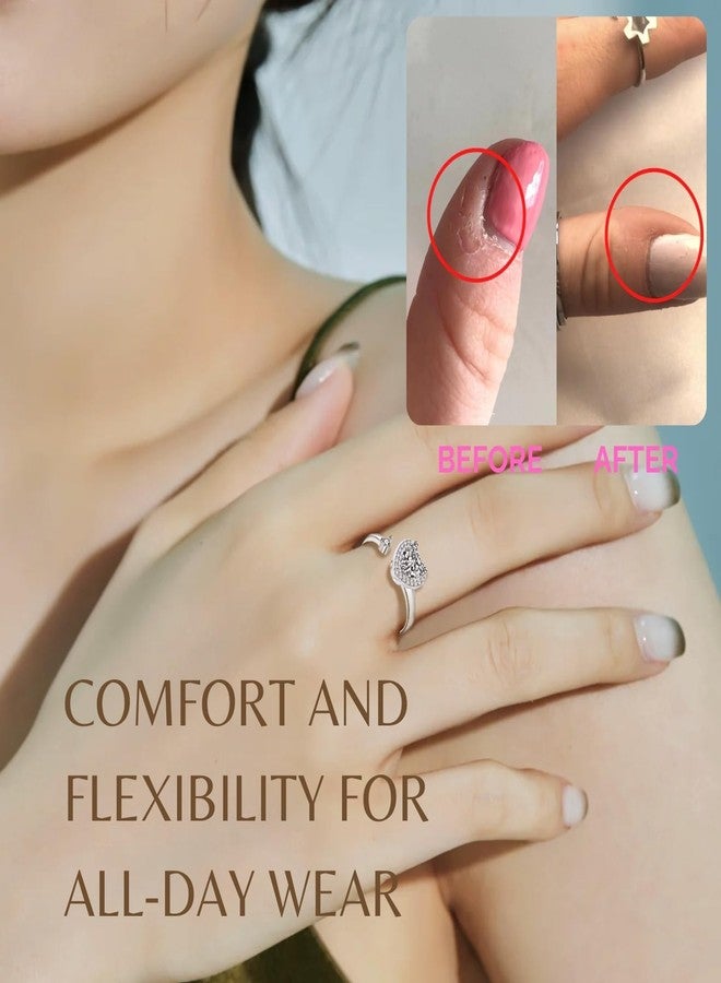 Halukakah Platinum Plated Anxiety Spinning Ring: Stylish Diamond Heart Stress Relief Jewelry with Beads Spinner, Himalaya Salt Added, Size Adjustable, Gift for Women, Daughter, and Mom - Image 4
