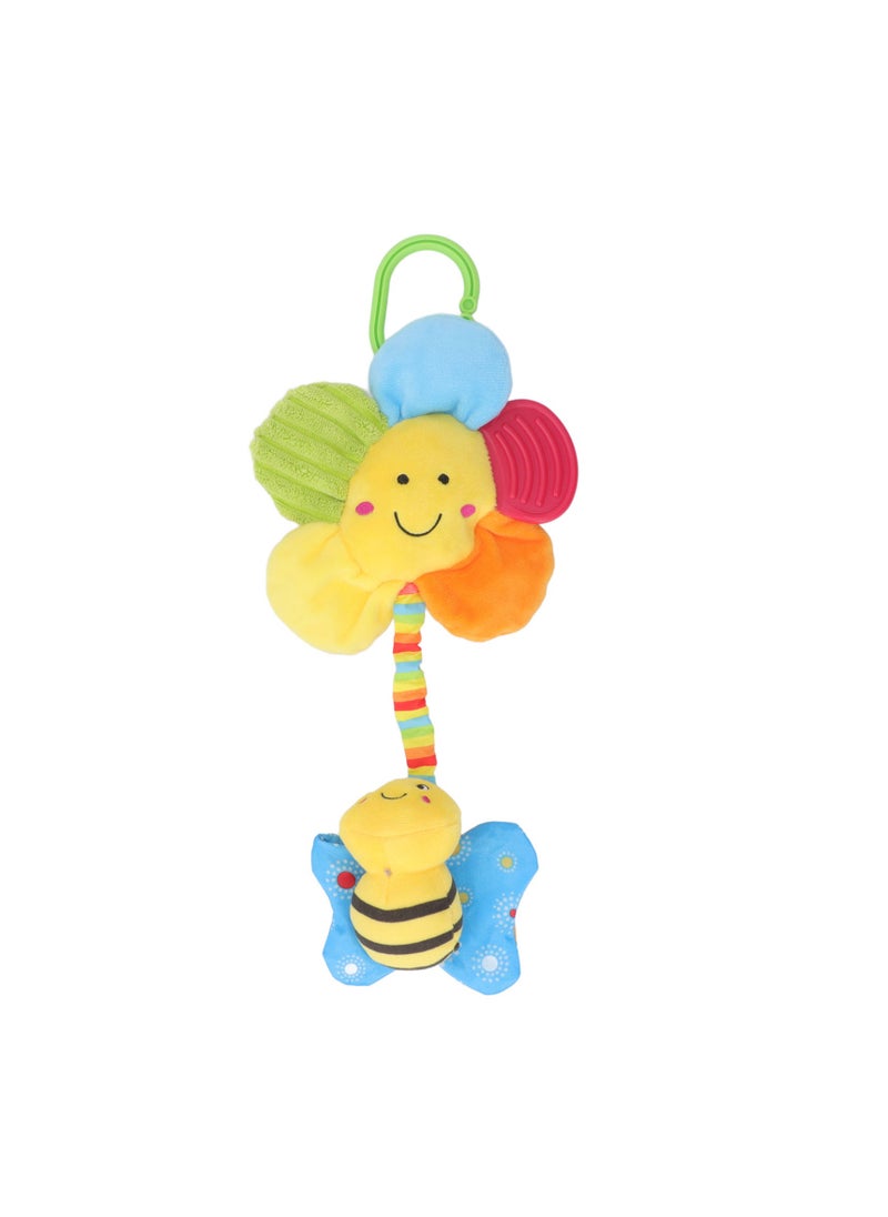 Velaurs Baby Hanging Musical Toys, Cute Flower Hanging Bell Musical Sensory Toys with Music Box  - Image 1