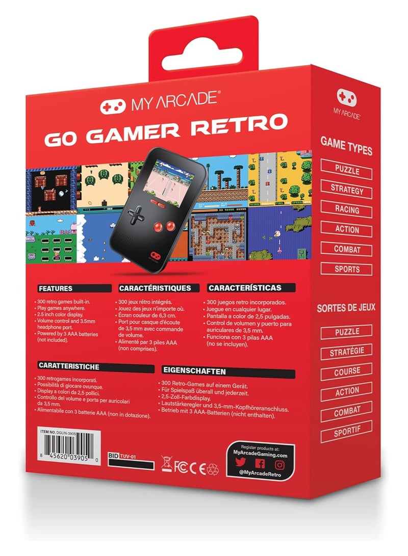 My Arcade Go Gamer Portable - Handheld Gaming System - 300 Retro Style Games - High Resolution - Battery Powered - Full Color Display - Volume Buttons - Headphone Jack - Electronic Games - Image 5