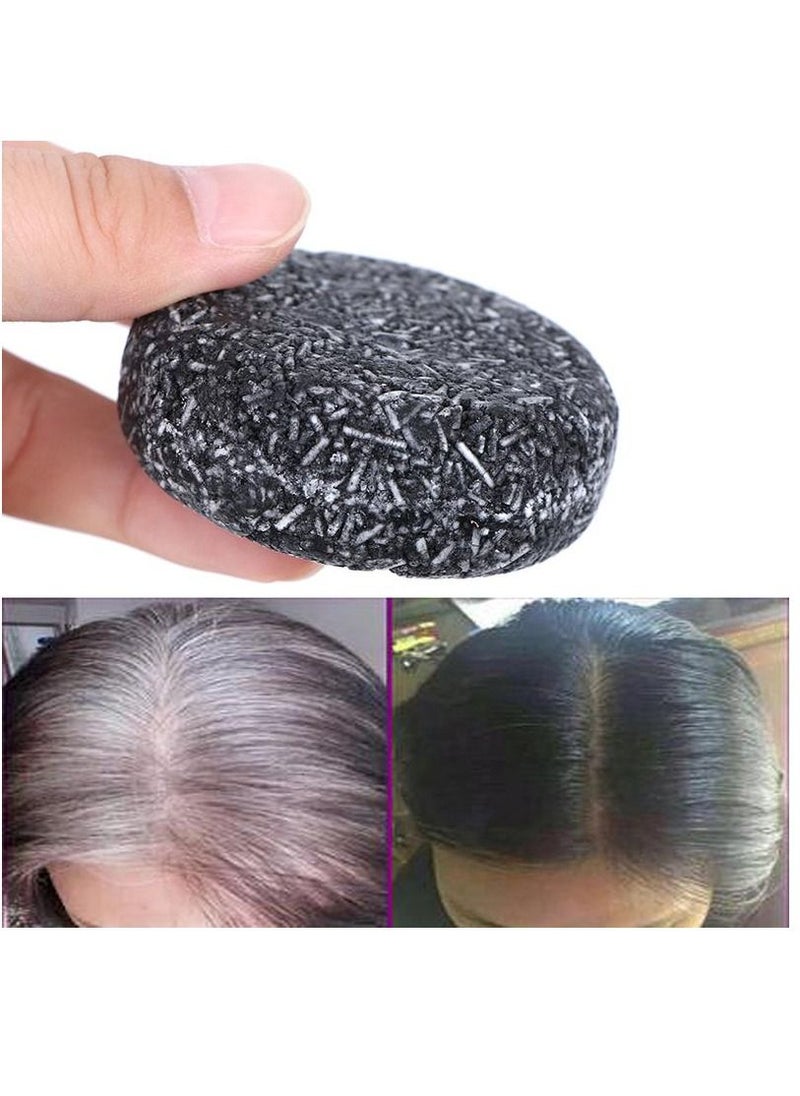 PURC - Handmade Organic Bamboo Charcoal Shampoo Bar Soap For Anti Hair Loss Treatment Better Hair Growth & Hair Nourishment Effective Solution For Hair Thinning & Breakage Unisex 60g - Image 1