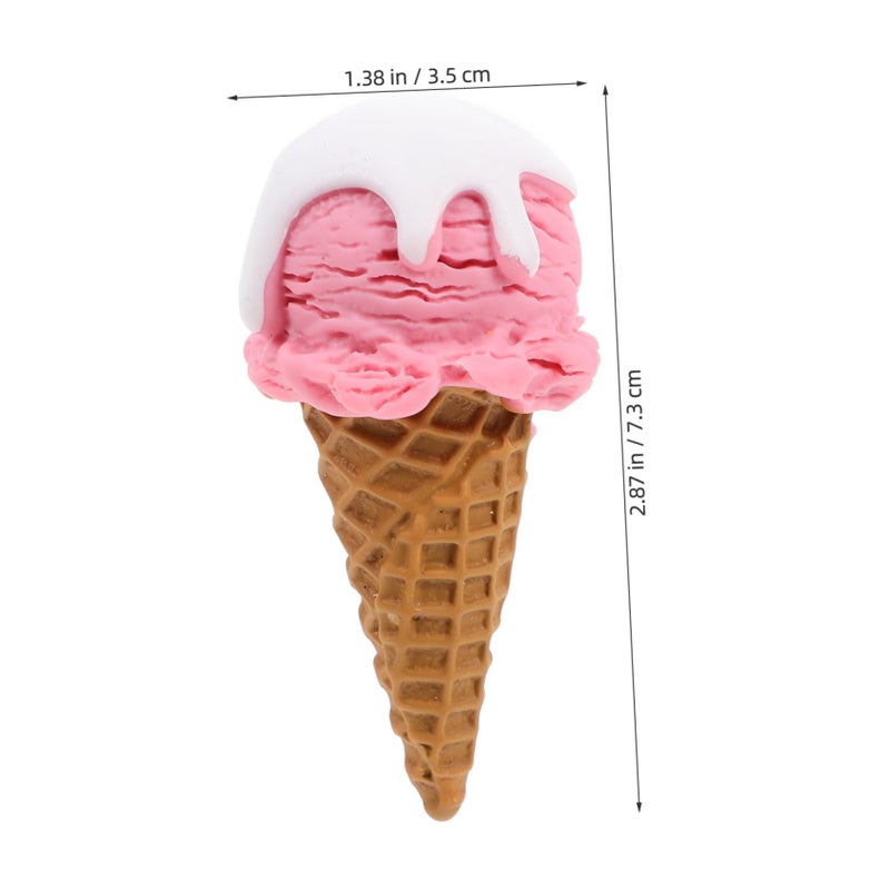 2Pcs Artificial Ice Cream Cone Props For Party Decor Photography Dessert Display - Image 3