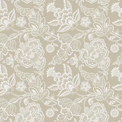 Vinjiasin Peel and Stick Wallpaper Boho Floral Wall Paper for Bathroom Vintage Removable Self Adhesive Wallpaper for Bedroom Accent Wall Neutral Flower Contact Paper Farmhouse Vinyl Roll 173x 197 - Image 1