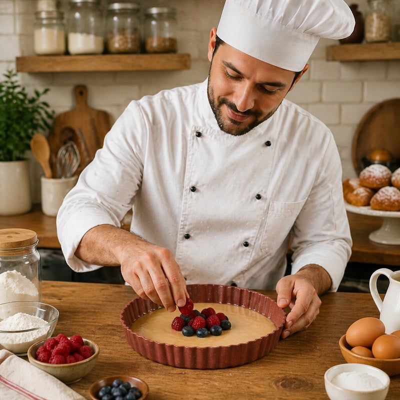 Round Nonstick Tart Pan Fluted Edge Baking Tray Pie Dish 21 cm - A1-36 - Image 2