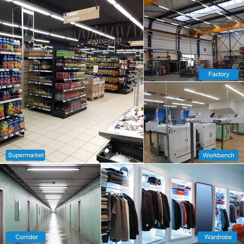 SHOPLED ضوء متجر LED بطول 3 أقدام، 30 واط 4000 لومن 5000 كيلفن ضوء النهار الأبيض، شكل V، مصابيح سقف T8 قابلة للتوصيل، 3 أقدام من أنابيب LED للورشة، عبوة 4 - Image 5