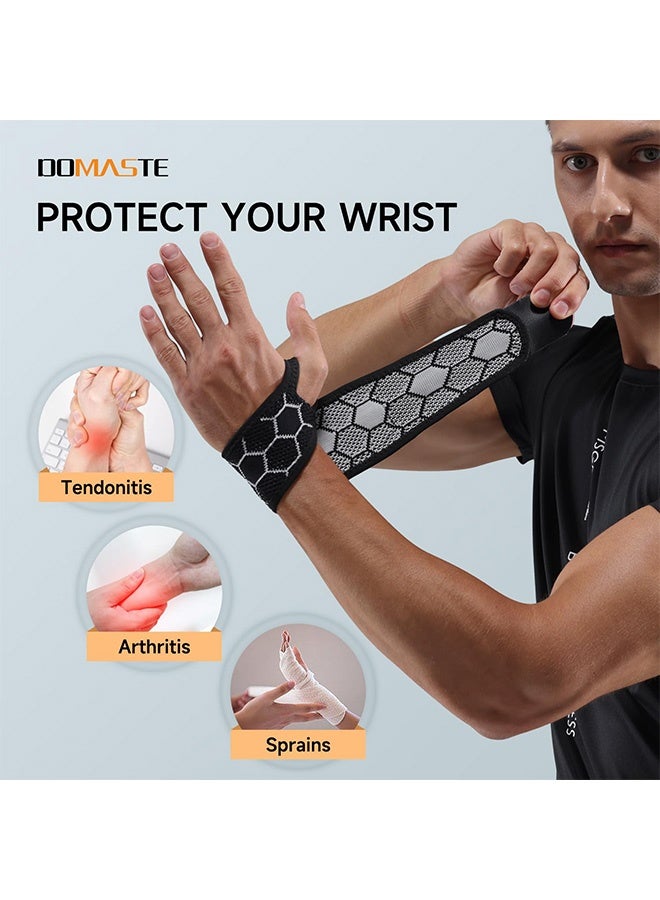 كوانتوم 2 PCS الرياضية لفة المعصم، فائقة النحافة التنفس ضغط الهواء الطلق مقاومة الانزلاق، واقي المعصم قابلة للضبط تناسب اليد اليسرى اليمنى - Image 2