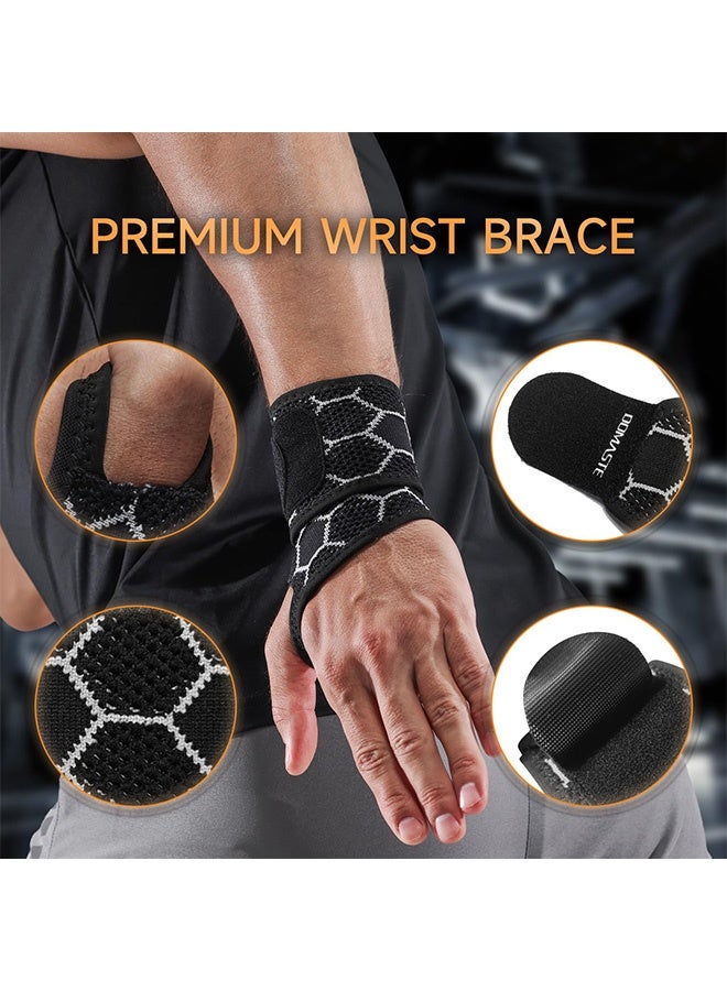 كوانتوم 2 PCS الرياضية لفة المعصم، فائقة النحافة التنفس ضغط الهواء الطلق مقاومة الانزلاق، واقي المعصم قابلة للضبط تناسب اليد اليسرى اليمنى - Image 4