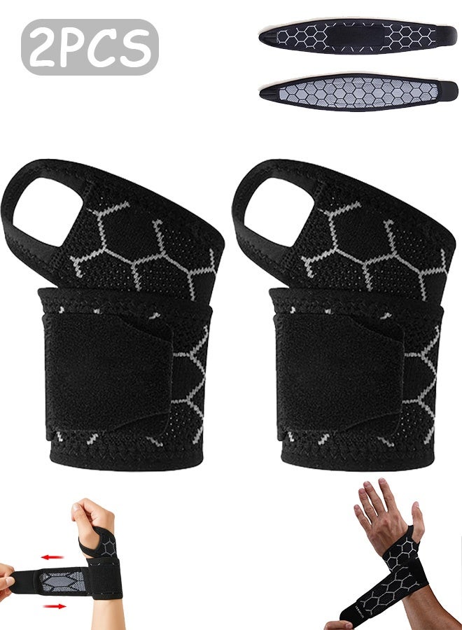 كوانتوم 2 PCS الرياضية لفة المعصم، فائقة النحافة التنفس ضغط الهواء الطلق مقاومة الانزلاق، واقي المعصم قابلة للضبط تناسب اليد اليسرى اليمنى - Image 1