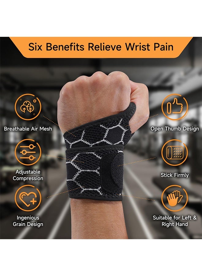 كوانتوم 2 PCS الرياضية لفة المعصم، فائقة النحافة التنفس ضغط الهواء الطلق مقاومة الانزلاق، واقي المعصم قابلة للضبط تناسب اليد اليسرى اليمنى - Image 5