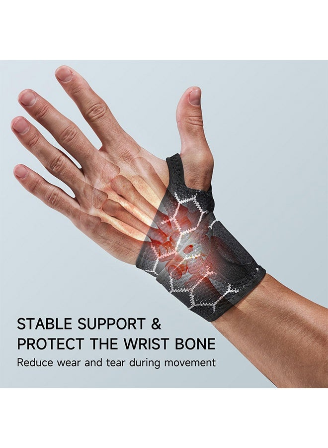 كوانتوم 2 PCS الرياضية لفة المعصم، فائقة النحافة التنفس ضغط الهواء الطلق مقاومة الانزلاق، واقي المعصم قابلة للضبط تناسب اليد اليسرى اليمنى - Image 3