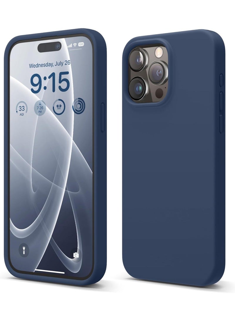 Delivus Iphone Silicone Case - Silky Soft Touch with Military Grade Drop Protection - Anti-Scratch Microfiber Lining - Shockproof Protective Phone Case Slim Thin Cover (Iphone 15 Pro Max, Navy Blue) - Image 1