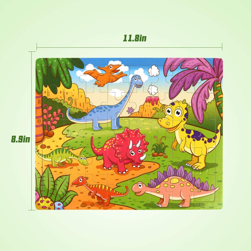 SYNARRY Wooden Jigsaw Puzzles for Kids Age 3-5 Year Old, 4 Pack 24-40 Pieces Preschool Educational Learning Toys Gift Set for Children, Easter Basket Stuffers Gifts for Kids - Image 5