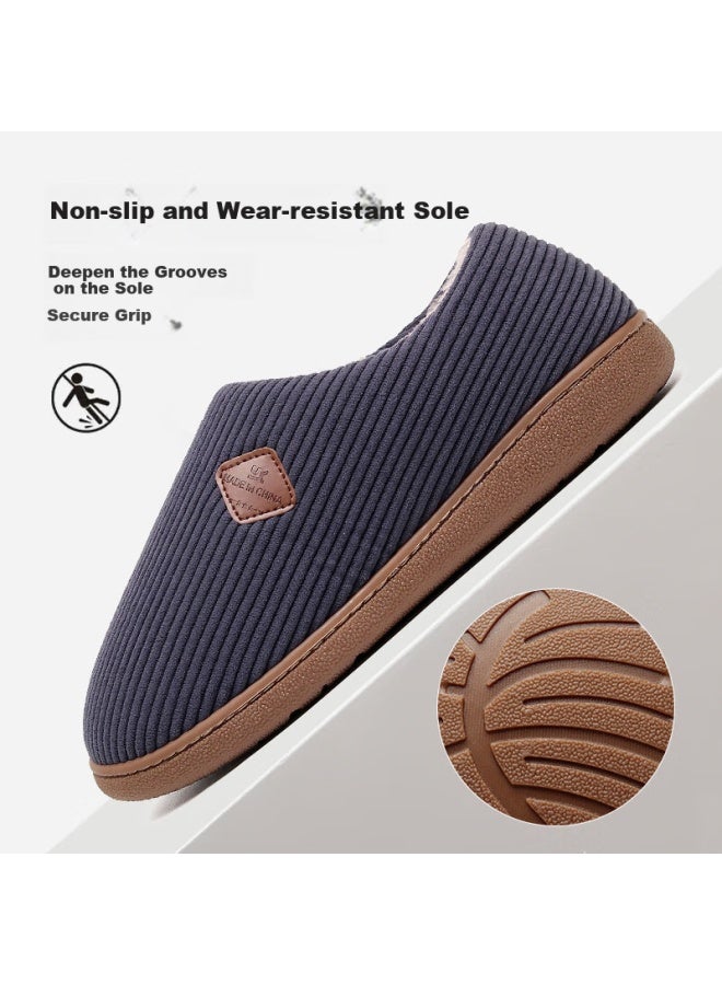 GUOLUOFEI Golofe Elderly Winter Cotton Slippers For Men And Women With Heel, Anti-slip And Warm Cotton Shoes For Elderly At Home, Beige, Size 40-41  - Image 2