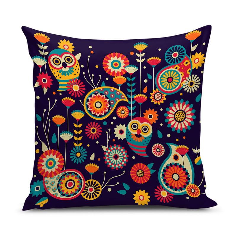 BMRGIFTS Soft Fabric Designer Decorative Printed 200 TC Cushion Cover Decorations For Sofa Living Room Set Of 5 12 X 12 Inch Multi (Multimfcc19) - Image 4